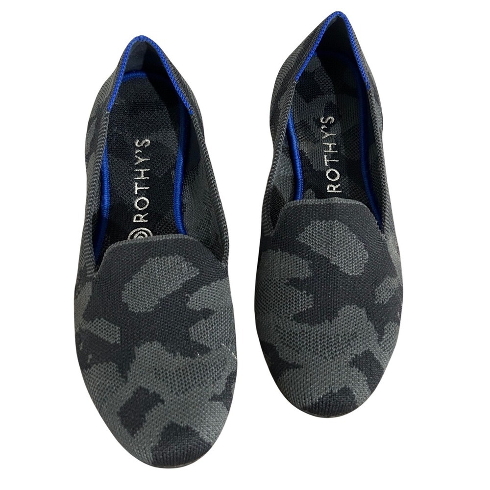 Rothy's The Loafer Retired Print Dark Gray Camo 8.5 Casual Everyday Comfort‎